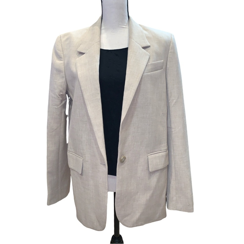 New w/tags Aritzia WILFRED Flores Oversized Relaxed Blazer S Heather Oat Beige